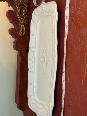 Juliska Berry & Thread Rectangular Serving Tray Platter Ivory NEW